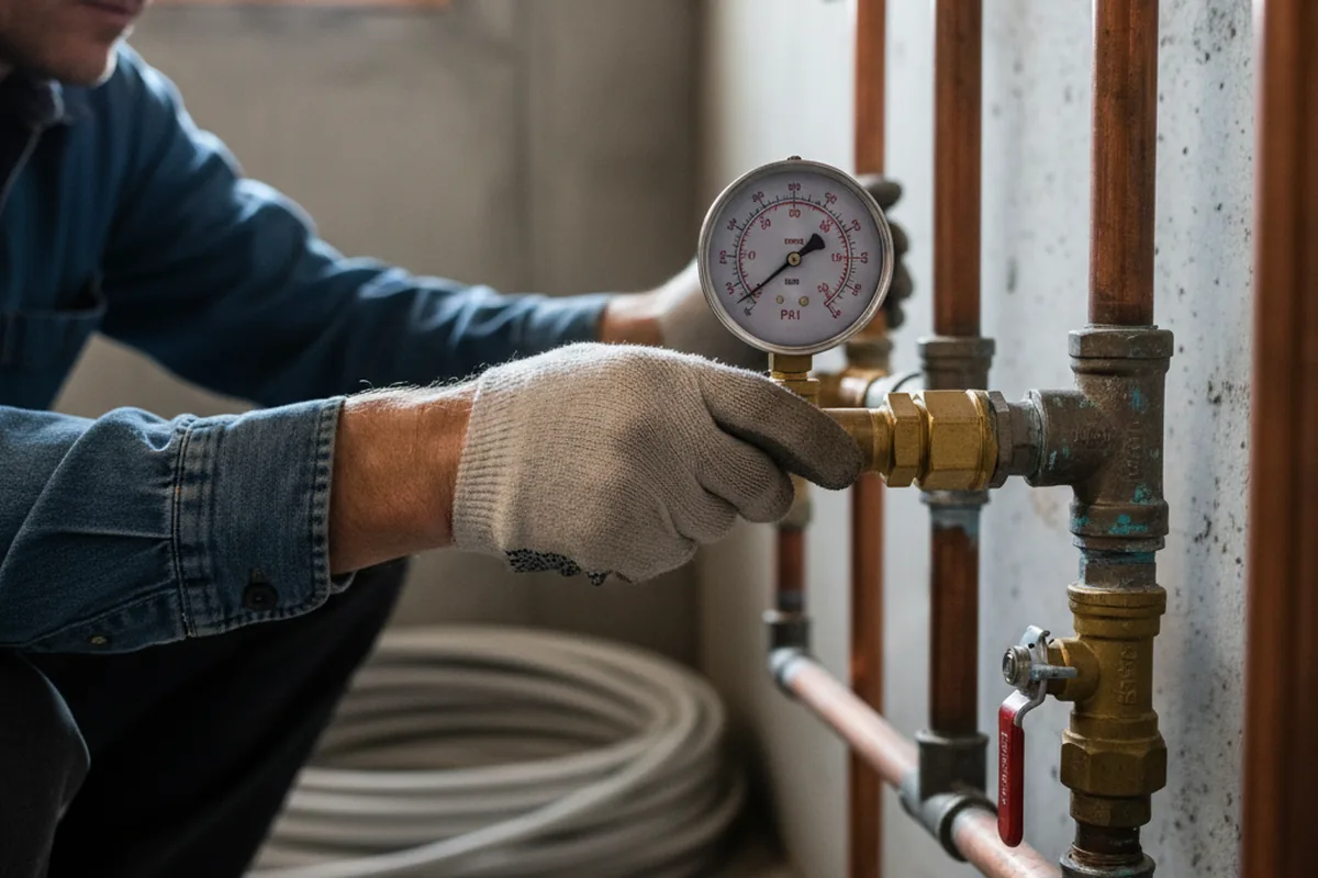 Pressure testing a repaired line during Water Line Repair in Armona